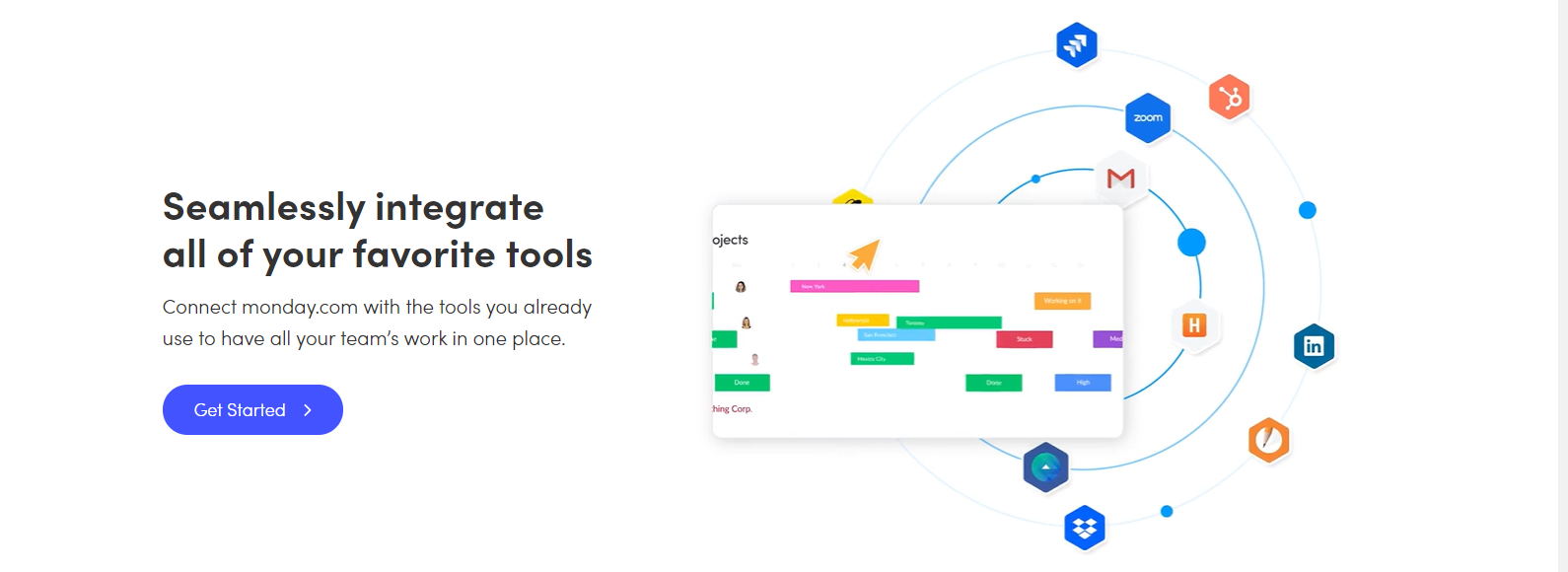 example of all the integrations monday.com has to offer