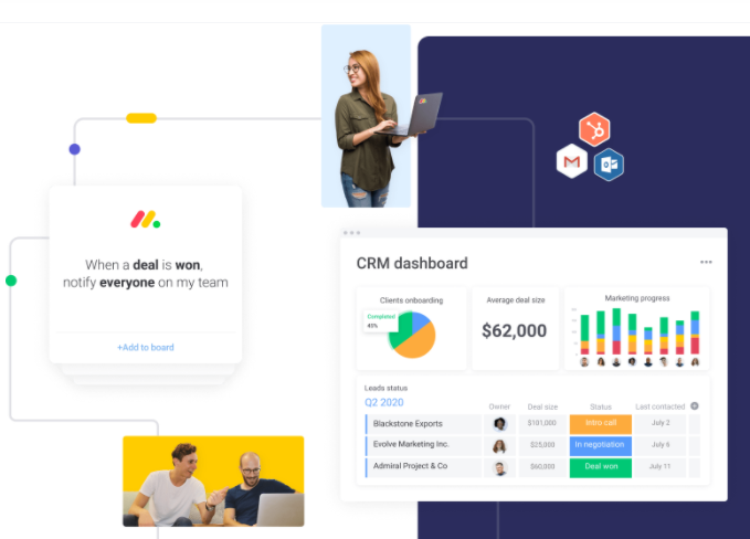 CRM dashboards in monday.com