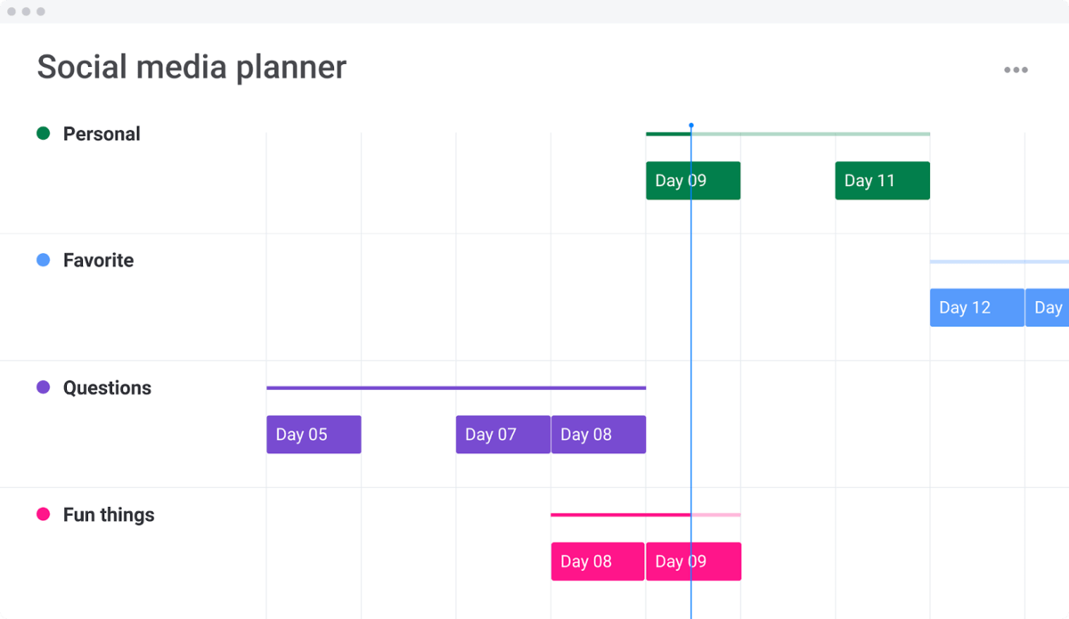 social media planner in calendar view