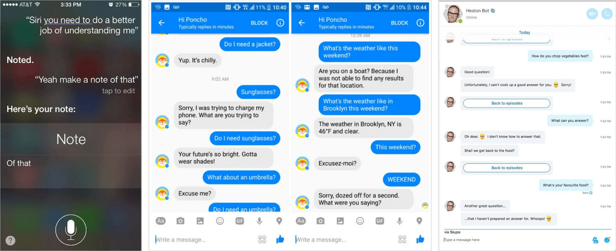 Examples of chatbot fails