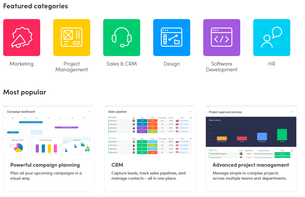 monday.com template center