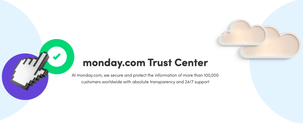 Screenshot of monday.com's trust center