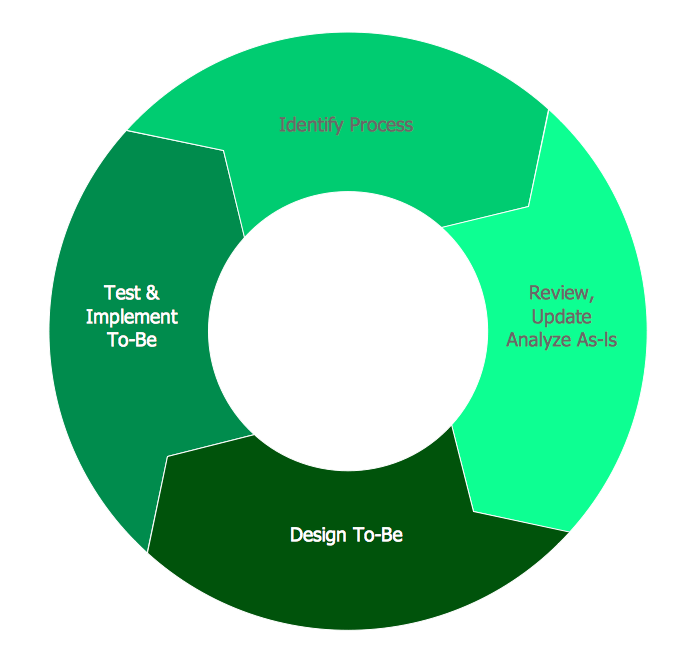 Visual representation of the business process reengineering cycle