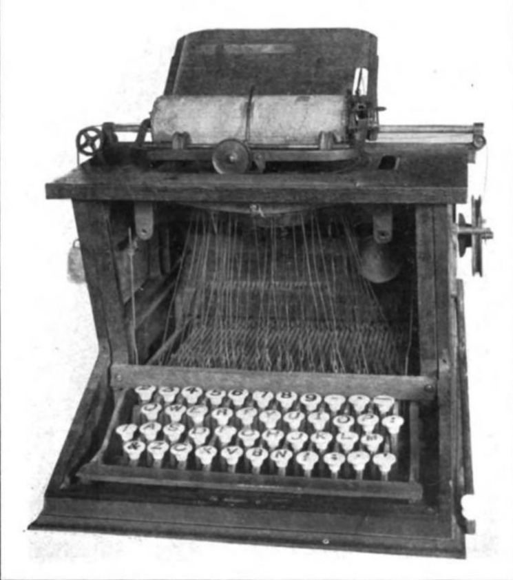 The first recognizable typewriter, created by Christopher Latham Sholes