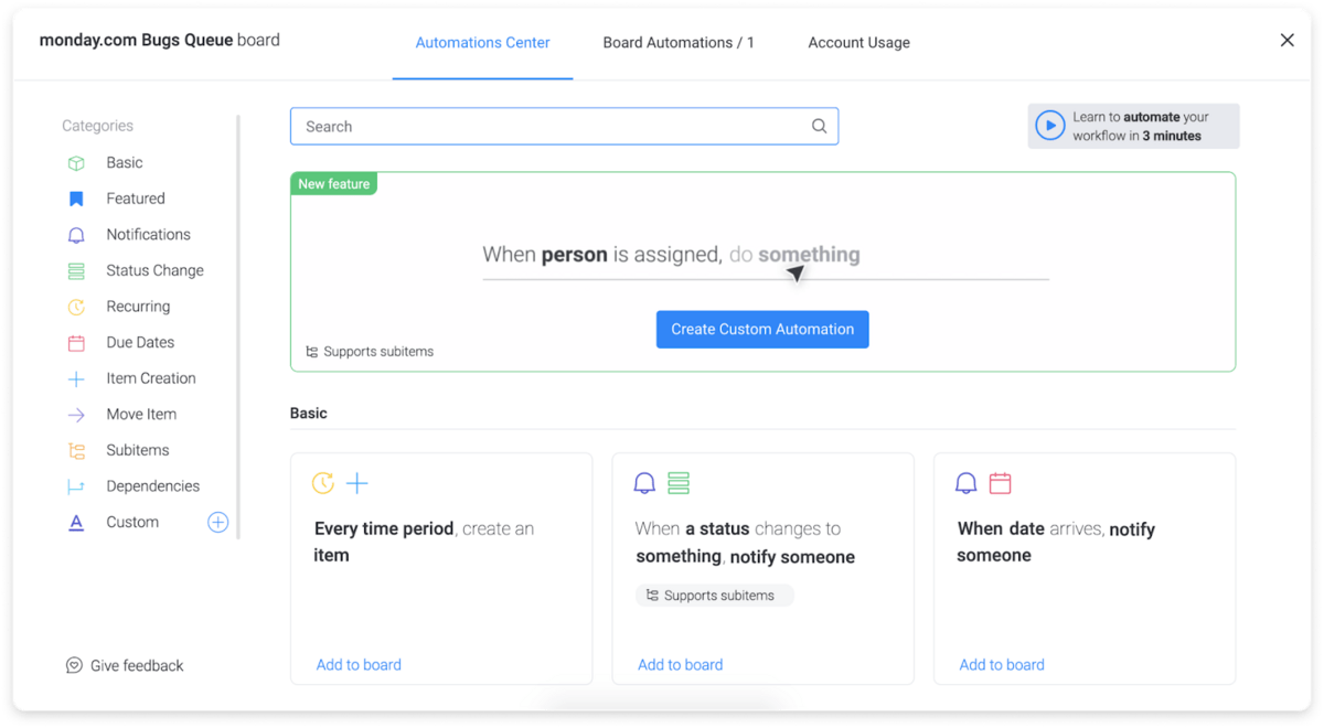 Some monday.com automation recipes