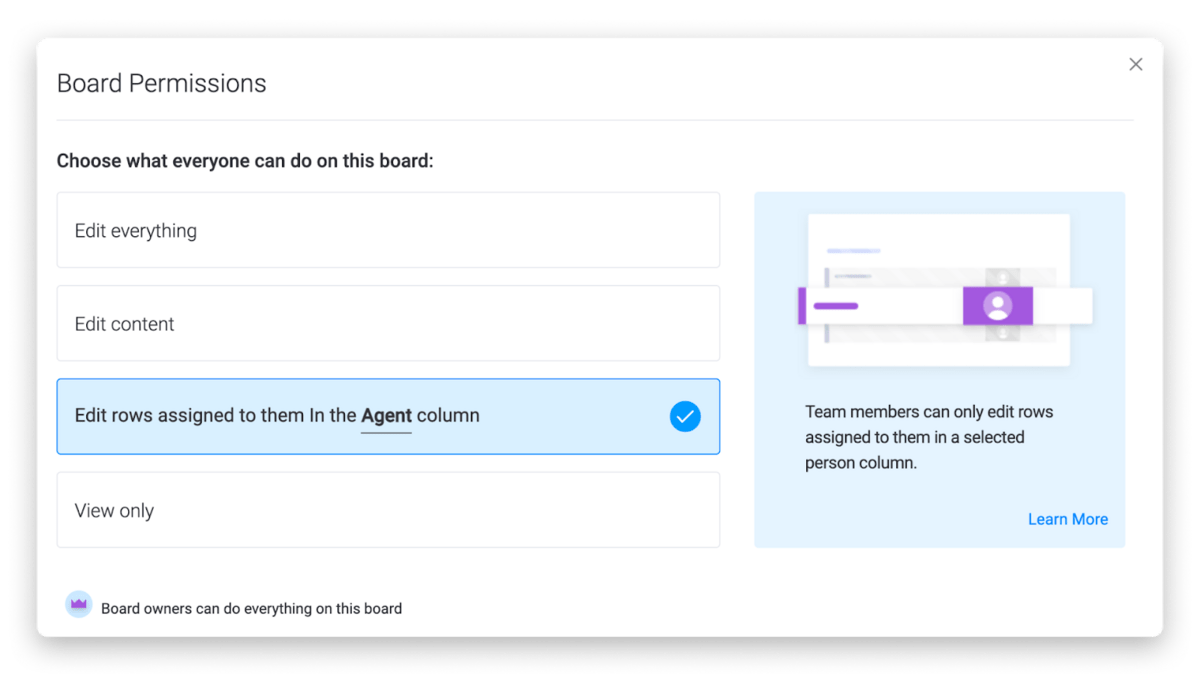 How to set board permissions in monday.com