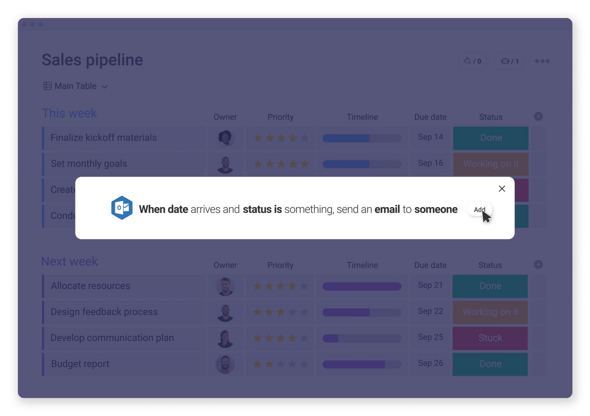 monday.com outlook integration