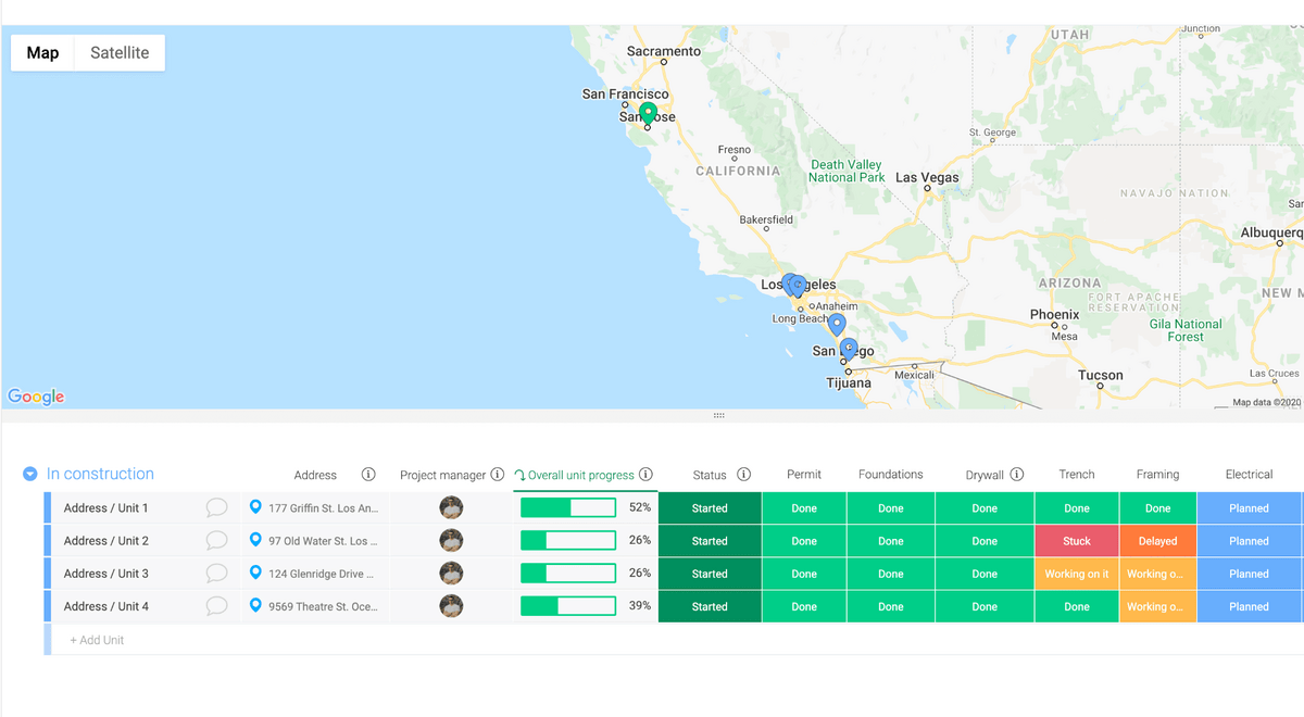 monday.com construction management template