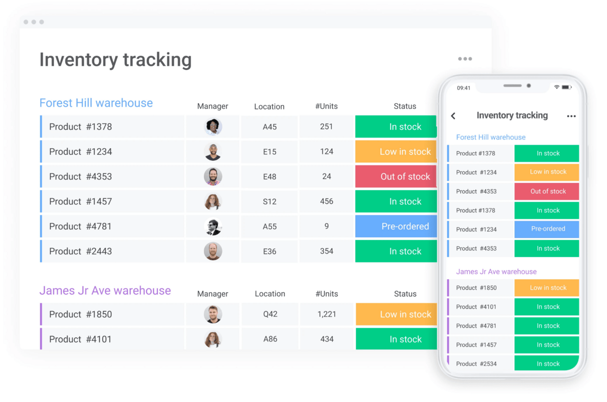 monday.com inventory tracking