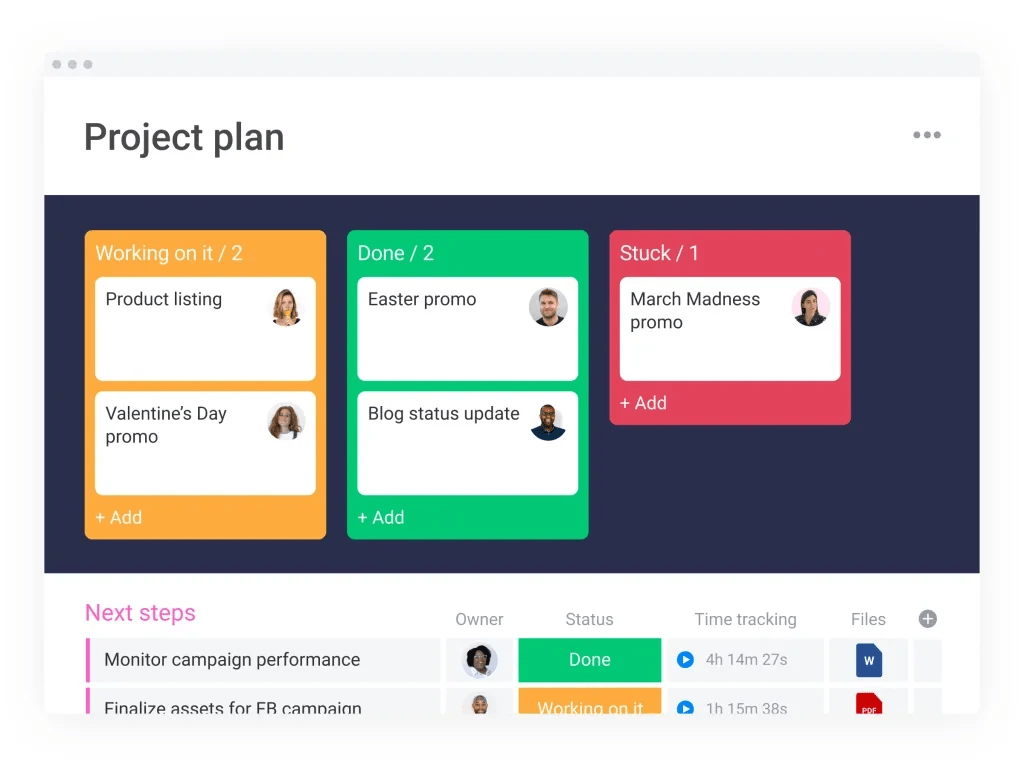 Kanban board showing stuck tasks