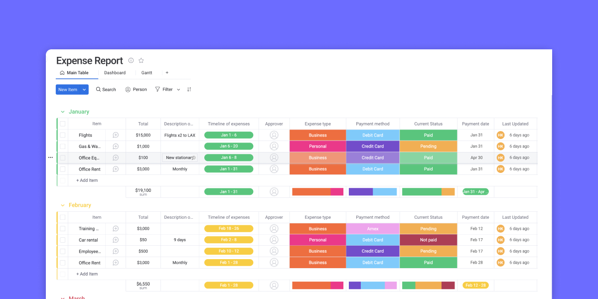 excel expense tracker template free