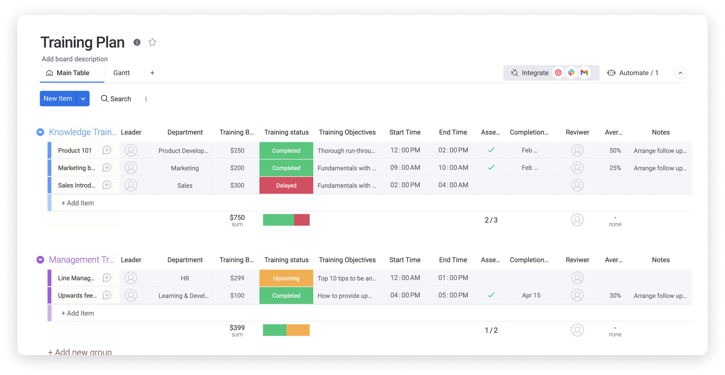 training schedule template excel free