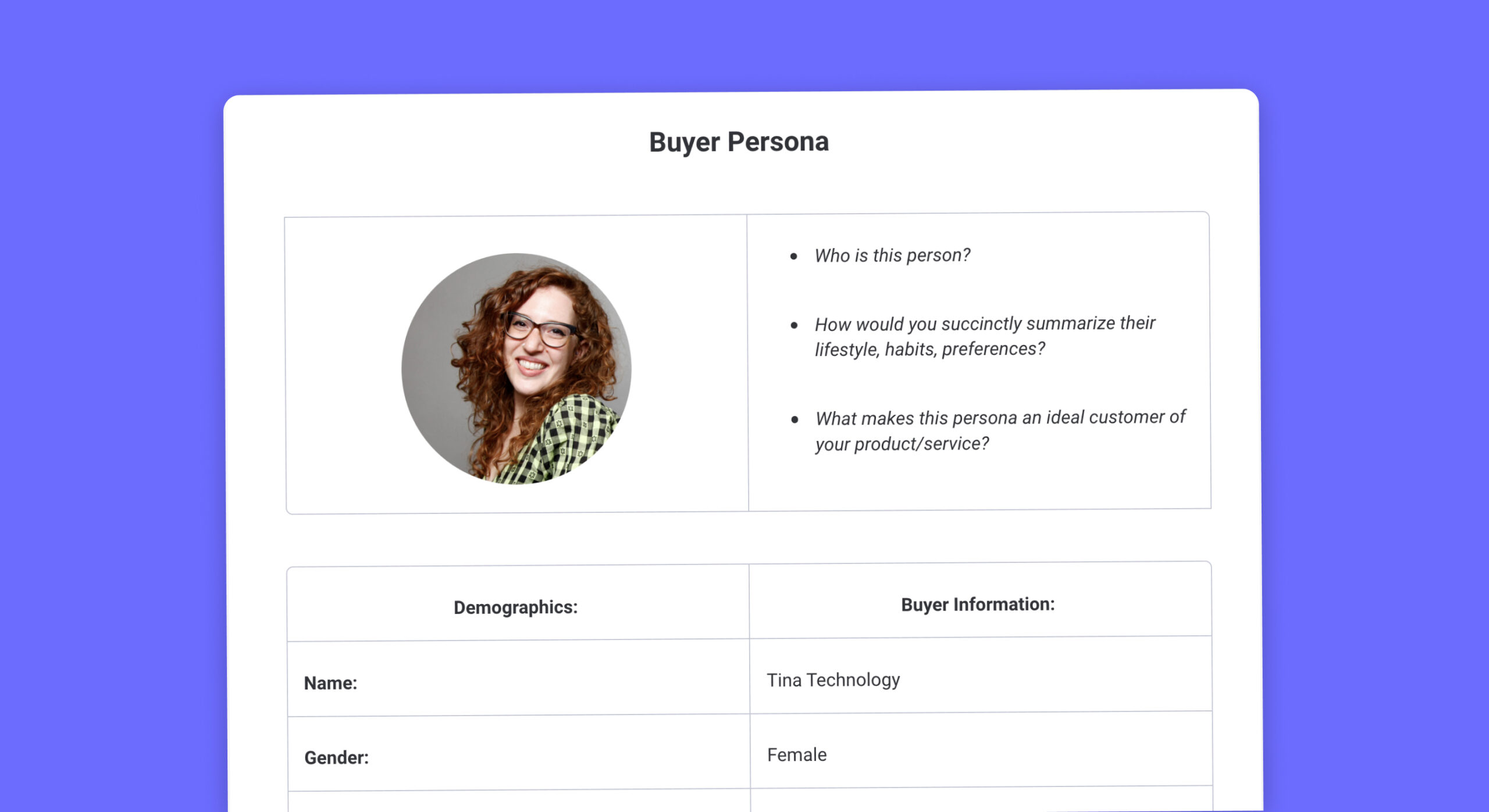 Create Effective Buyer Personas With A Template