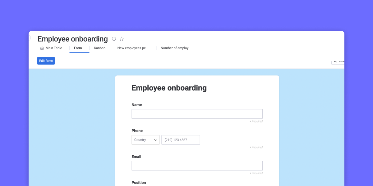 Seamless employee integration with new hire and pre-boarding forms