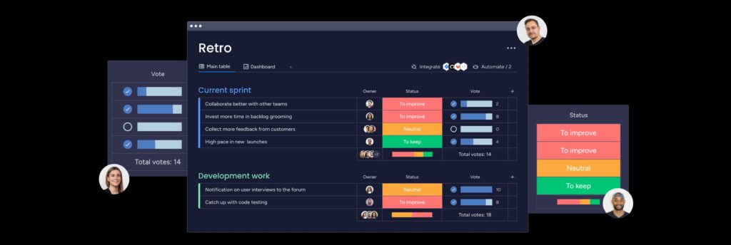 Empower teams to easily manage their scrum sprints from start to finish in one place, from sprint planning and daily stand-ups to retro and sprint reviews.