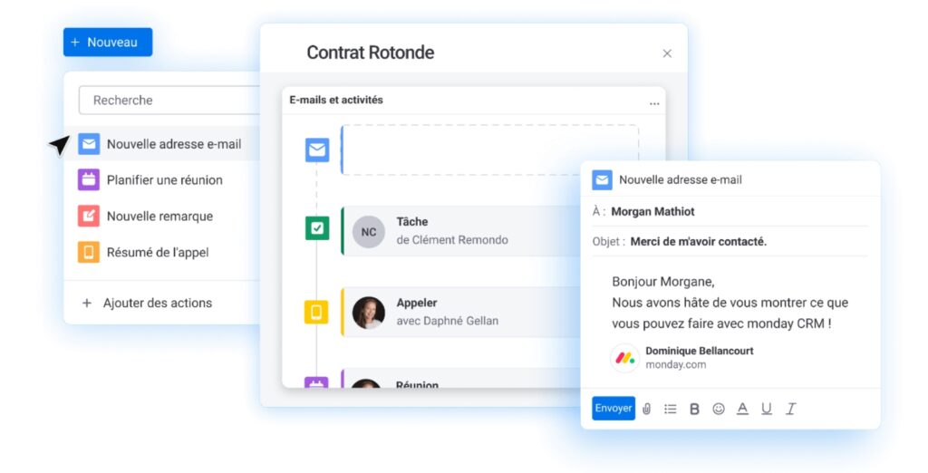 Enregistrez tous vos appels, réunions et notes sur une plateforme unique avec monday CRM