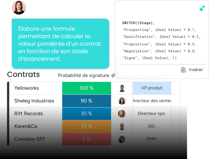 Visualisez clairement chaque étape de vos transactions avec une interface intuitive avec le CRM pour entreprise monday CRM