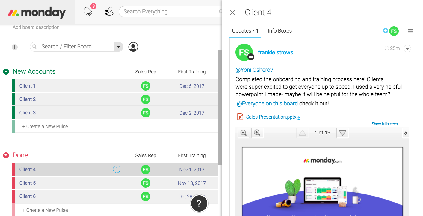 CRM client on boarding